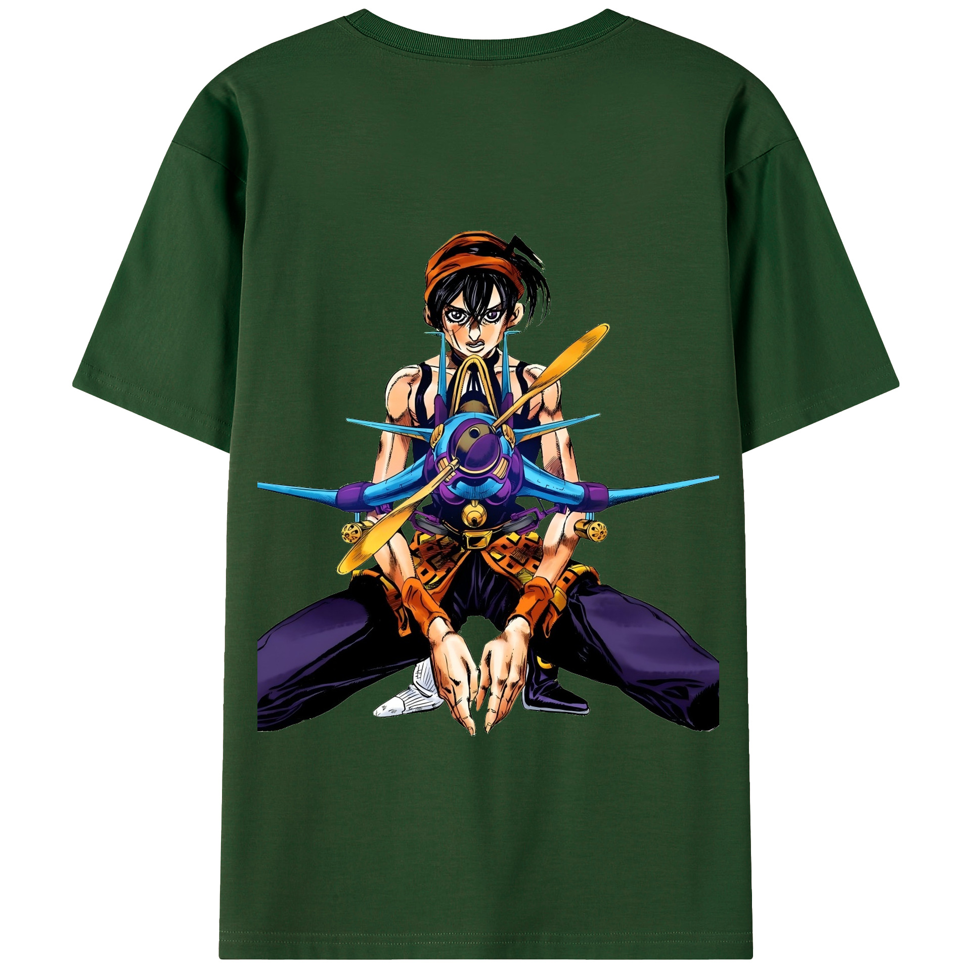 （画像用） ジョジョの奇妙な冒険 ナランチャ?ギルガ JoJo's Bizarre Adventure Narancia Ghirga 綿100％半袖Tシャツ（背面プリント）